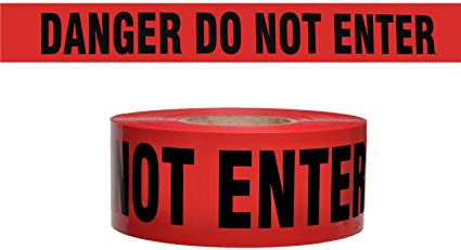 Presco Barricade Tape, - Danger Do Not Enter - 3 mil