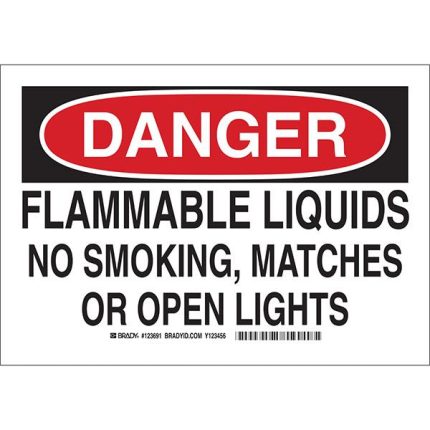 Danger Flammable Liquids Safety Sign Plastic