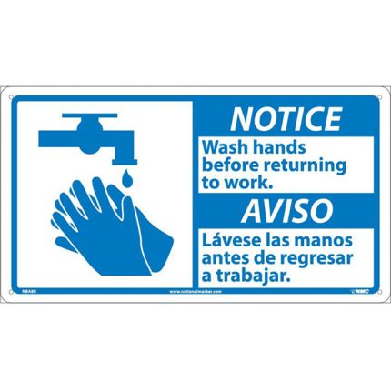 Notice Wash Hands Before Work Sign